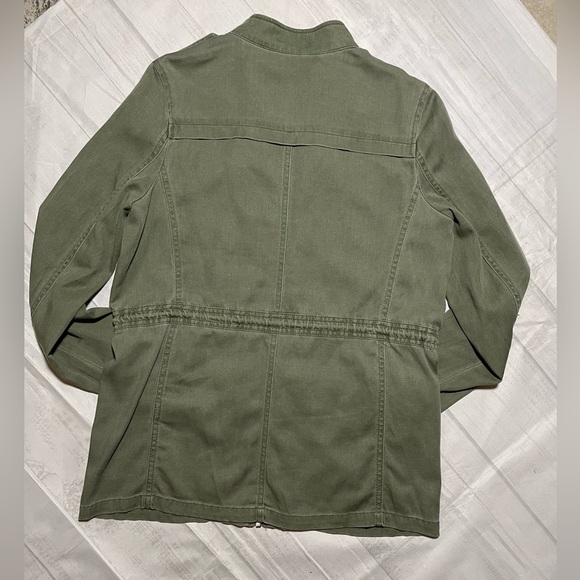 Express army green full zip military utility jacket. Oversized. Size S. - Picture 2 of 9